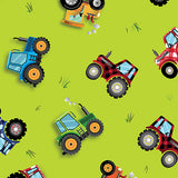 14376-44 BARNYARD TRACTORS GREEN - {THE PANEL FOR THIS COLLECTION IS ON OUR PANEL PAGE} - BARNYARD RULES by Kanvas Studio for Benartex Designer Fabrics
