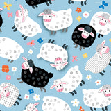 14378-55 ALWAYS BE EWE BLUE - {THE PANEL FOR THIS COLLECTION IS ON OUR PANEL PAGE} - BARNYARD RULES by Kanvas Studio for Benartex Designer Fabrics