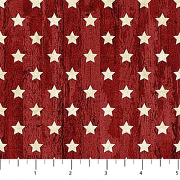 25344-24 RED STARS - STONEHENGE STARS&STRIPES 11 by Linda Ludovico for  Northcott Silk