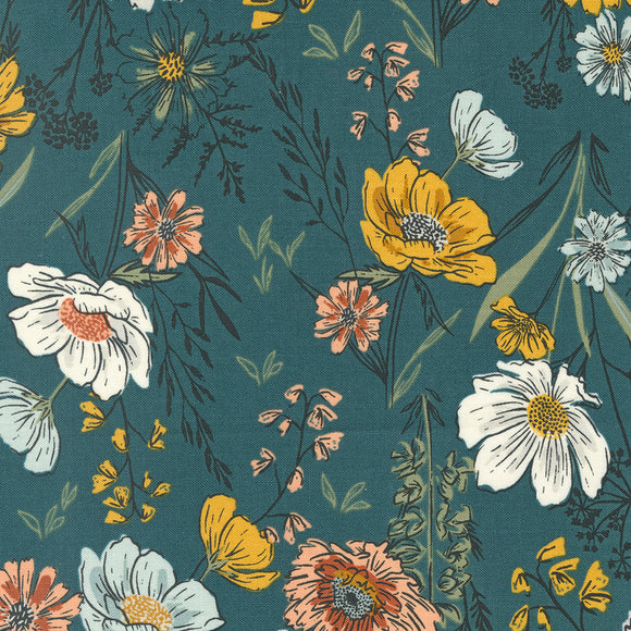 45580 18 DARK LAKE - WOODLAND AND WILDFLOWERS by Fancy That Design House & Company for Moda Fabrics {THE PANELS FOR THIS COLLECTION ARE ON OUR PANELS PAGE}
