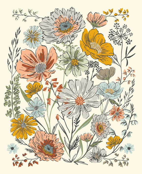 45588 11 CREAM PANEL - WOODLAND AND WILDFLOWERS by Fancy That Design House & Company for Moda Fabrics {36