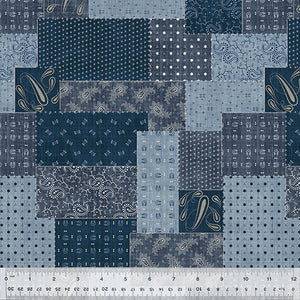 53633-1 BLUE - CROSSROADS - COTTON - BEACON by Whistler Studios for Windham Fabrics