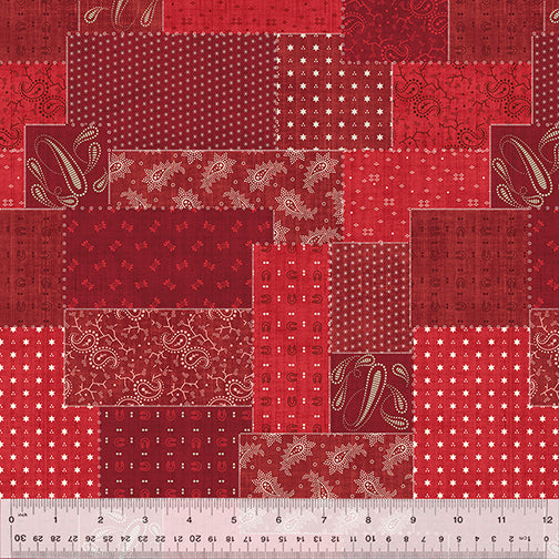 53633-2 RED - CROSSROADS - COTTON - BEACON by Whistler Studios for Windham Fabrics