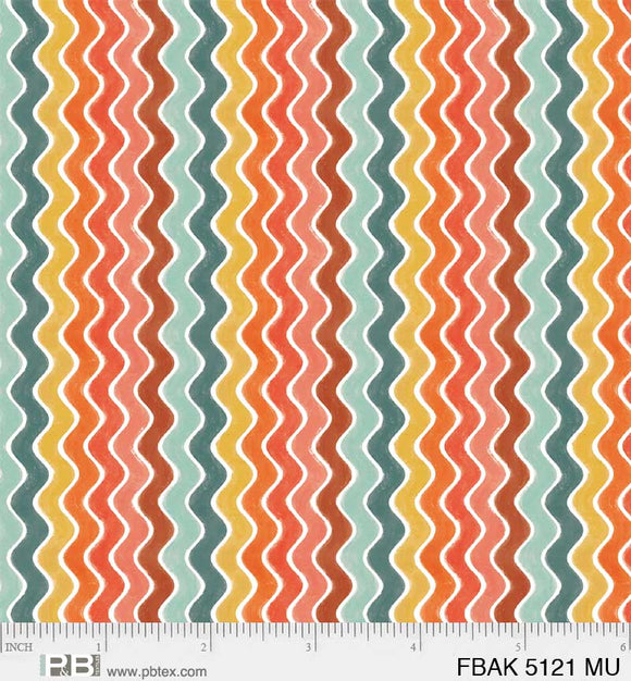5121-MU WAVY STRIPE - FRESH BAKED by Janelle Penner for P&B Textiles