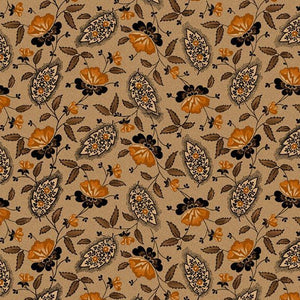 R170581-BEIGE - PAISLEY BEAUTY- CHEDDAR AND COAL II - by Pam Buda for Marcus Fabrics