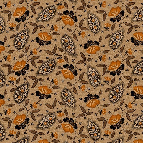 R170581-BEIGE - PAISLEY BEAUTY- CHEDDAR AND COAL II - by Pam Buda for Marcus Fabrics
