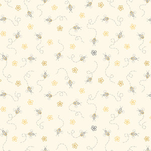 R190742D-CREAM -BEES  - BIRDS and BEES by Cindy Staub (Quilt Doodle Designs) for Marcus Fabrics