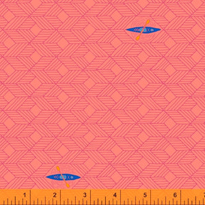 52155-4 CORAL/KAYAKS/FAVORITE THINGS/by Shayla Wolf for Windham Fabrics