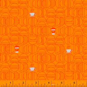 52156-6 ORANGE/COFFEE/FAVORITE THINGS/by Shayla Wolf for Windham Fabrics
