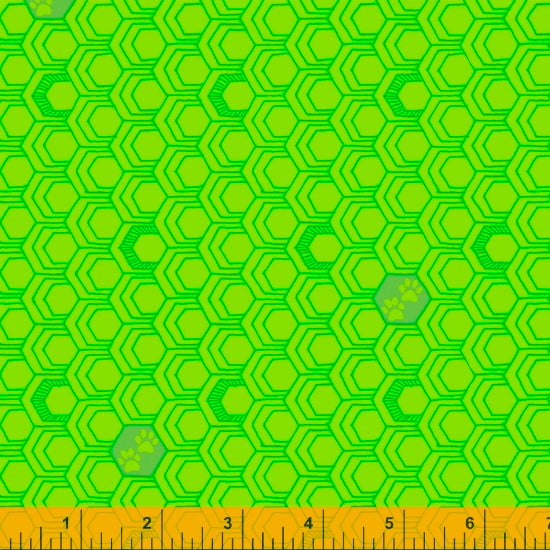 52159-10 LIME/PAWS/FAVORITE THINGS/by Shayla Wolf for Windham Fabrics