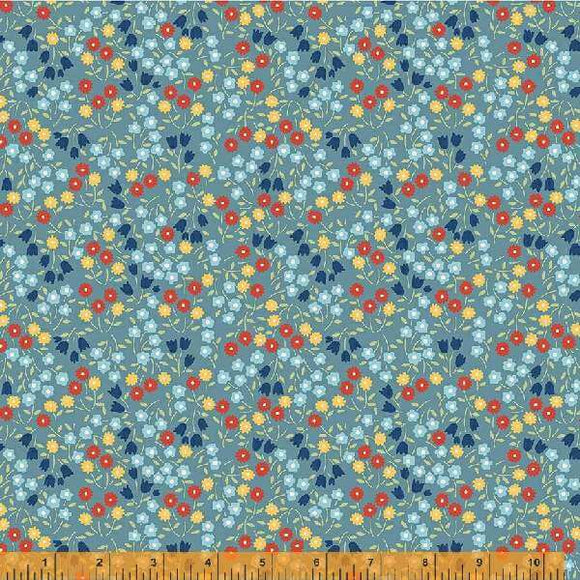 53011-8 SLATE - FORGET ME NOT by Allison Harris for Windham Fabrics