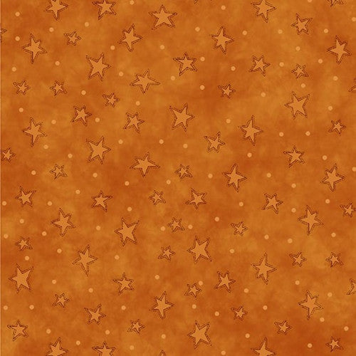 Q-8294-35 ORANGE - 100% COTTON - STARRY BASICS by Leanne Anderson of The Whole Country Caboodle for Henry Glass & Co. Inc.