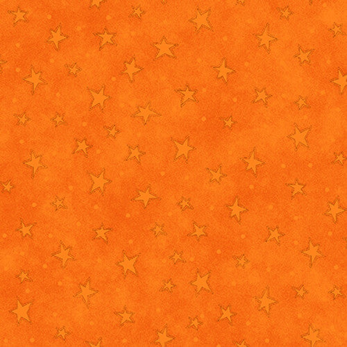 Q-8294-36 TANGERINE - 100% COTTON - STARRY BASICS by Leanne Anderson of The Whole Country Caboodle for Henry Glass & Co. Inc.