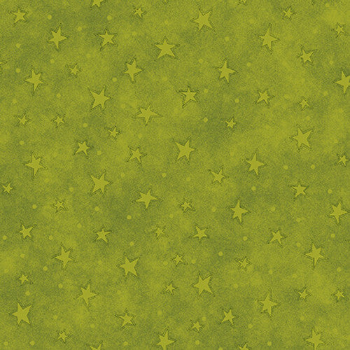 Q-8294-67 LIME GREEN - 100% COTTON - STARRY BASICS by Leanne Anderson of The Whole Country Caboodle for Henry Glass & Co. Inc.