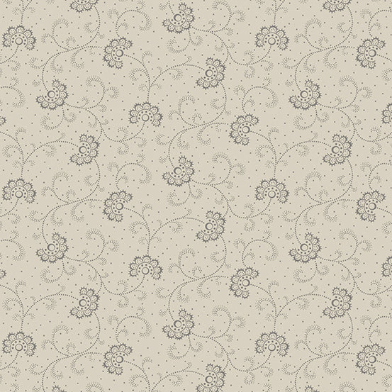 A-9821-C PARCHMENT-FLORAL LACE/TRINKETS 21/by Kathy Hall for Andover Fabrics