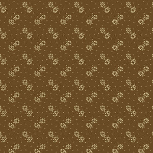 A-9822-N -OCHRE-FLOWER BUDS/TRINKETS 21/by Kathy Hall for Andover Fabrics