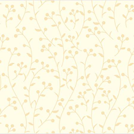 APPL167-W WHITE BERRY BRANCH/APPLE CIDER by P&B TEXTILES COLLECTION IN FLORAL