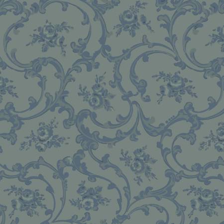 10441-B BLUE SCROLL - DARK & STORMY by Studio Collection for Maywood Studio