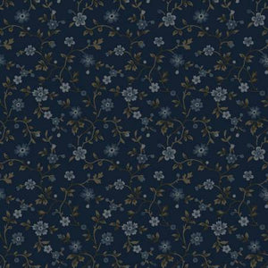 10442-N NAVY FLORAL VINE - DARK & STORMY by Studio Collection for Maywood Studio