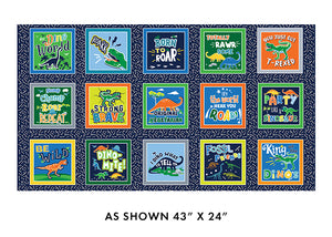 12976G-99 BOXES MULTI - 24"X44" - GLOW-O-SAURUS by Kanvas Studio for Benartex Fabrics