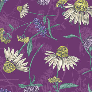 16409 65 MEADOW TOSS - PLUM - BEE HAVEN by Rachel Rossi Designs for Benartex Designer Fabrics