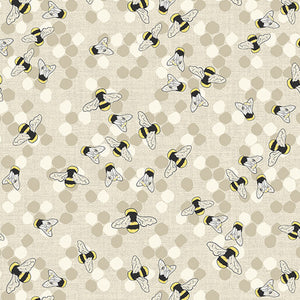 16412 70 BUMBLE - NATURAL - BEE HAVEN by Rachel Rossi Designs for Benartex Designer Fabrics