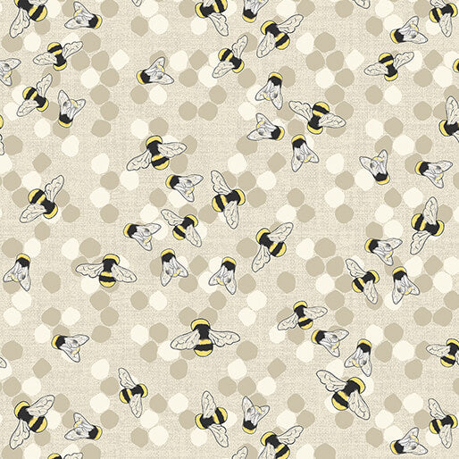 16412 70 BUMBLE - NATURAL - BEE HAVEN by Rachel Rossi Designs for Benartex Designer Fabrics