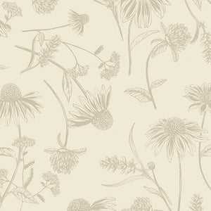 16413 70 CONEFLOWER TONAL - NATURAL - BEE HAVEN by Rachel Rossi Designs for Benartex Designer Fabrics