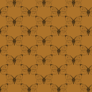 16415 35 ETCHED CABBAGE BUTTERFLY - CARAMEL - BEE HAVEN by Rachel Rossi Designs for Benartex Designer Fabrics