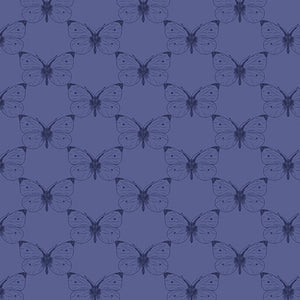 16415 55 ETCHED CABBAGE BUTTERFLY - TWILIGHT - BEE HAVEN by Rachel Rossi Designs for Benartex Designer Fabrics