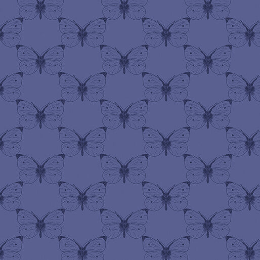 16415 55 ETCHED CABBAGE BUTTERFLY - TWILIGHT - BEE HAVEN by Rachel Rossi Designs for Benartex Designer Fabrics