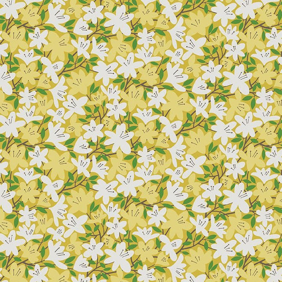 16446-33 ANGIE YELLOW - BLOOMING COLOR 2 by Wolff Paper for Benartex Designer Fabrics