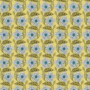 16449-33 DORA YELLOW - BLOOMING COLOR 2 by Wolff Paper for Benartex Designer Fabrics