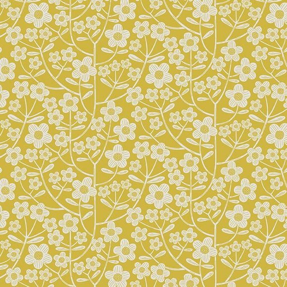 16450-33 BRYNN YELLOW - BLOOMING COLOR 2 by Wolff Paper for Benartex Designer Fabrics