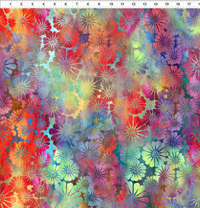 1JYS 1 DAISY - MULTI - IMPRESSIONS by Jason Yenter for In The Beginning Fabrics