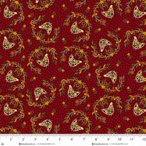 Q-2000-88 RED - PENNYBERRY FARM by Kim Diehl for Henry Glass & Co Division