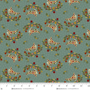 Q-2003-11 MEDIUM BLUE - PENNYBERRY FARM by Kim Diehl for Henry Glass &amp; Co Division
