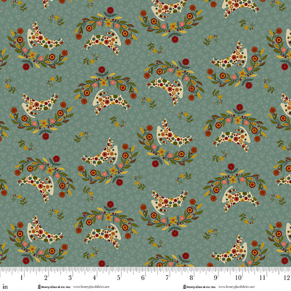 Q-2003-11 MEDIUM BLUE - PENNYBERRY FARM by Kim Diehl for Henry Glass & Co Division
