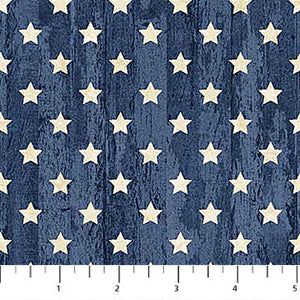 25344-44 BLUE STARS - STONEHENGE STARS&STRIPES 11 by Linda Ludovico for Northcott Silk
