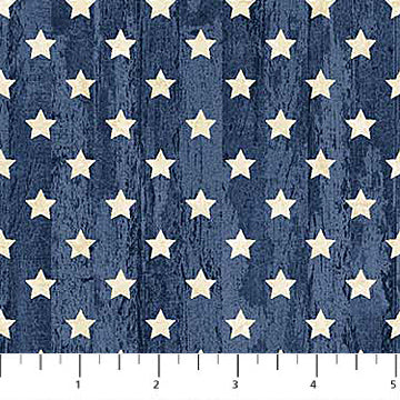 25344-44 BLUE STARS - STONEHENGE STARS&STRIPES 11 by Linda Ludovico for Northcott Silk
