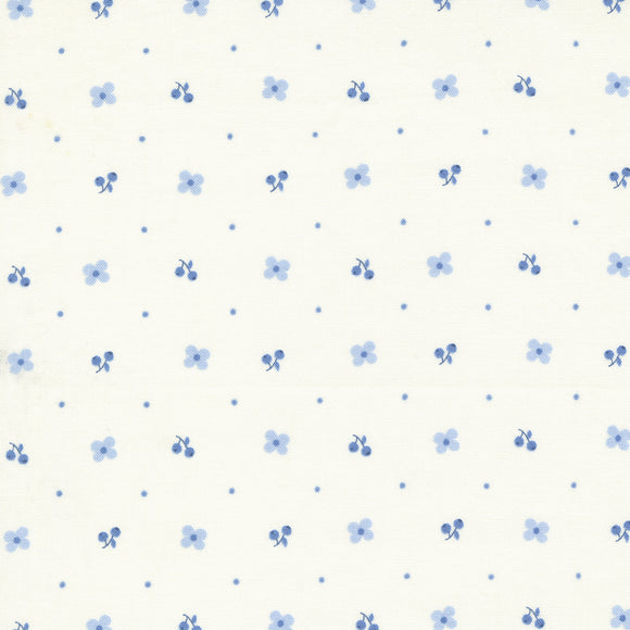 3034-11 CREAM-BLUEBERRY DELIGHT by Bunny Hill Designs for Moda Fabrics