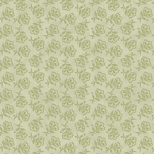 3114 04 LIGHT SAGE - TOSSED JACOBEAN FLOWER - PRAIRIE CHICKS by Cheryl Haynes for Benartex Designer Fabrics