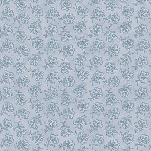 3114 05 LIGHT BLUE - TOSSED JACOBEAN FLOWER - PRAIRIE CHICKS by Cheryl Haynes for Benartex Designer Fabrics