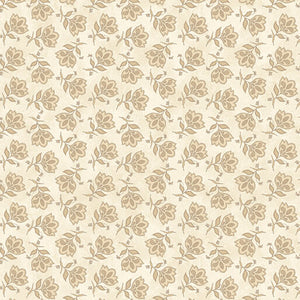 3114 70 VANILLA - TOSSED JACOBEAN FLOWER - PRAIRIE CHICKS by Cheryl Haynes for Benartex Designer Fabrics