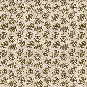 3114 74 NATURAL - TOSSED JACOBEAN FLOWER - PRAIRIE CHICKS by Cheryl Haynes for Benartex Designer Fabrics