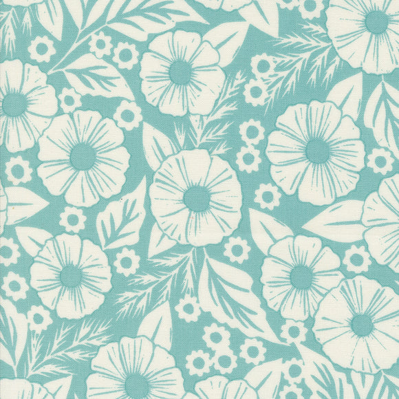 3311 14 ROBINS EGG - FIELD OF FLOWERS by Katharine Watson for Moda Fabrics