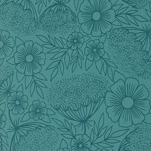 3314 15 TURQUOISE - FIELD OF FLOWERS by Katharine Watson for Moda Fabrics