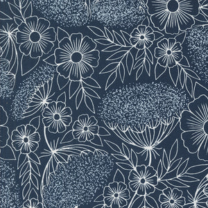 3314 19 NAVY - FIELD OF FLOWERS by Katharine Watson for Moda Fabrics