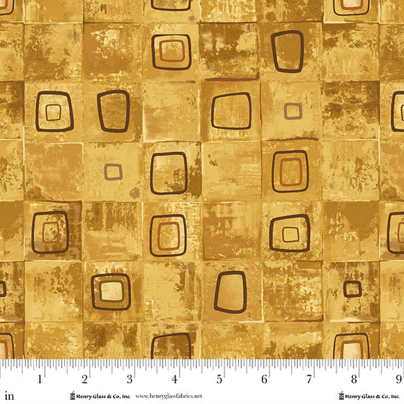 3444-33 - GOLD - SQUARE PATCH - CROW-MAZING by Jan Mott for Henry Glass & Co