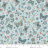 3545-17 PALE BLUE BUTTERFLY || NORWEGIAN FOREST by Mary Jane Carey for Henry Glass &amp; Co Division